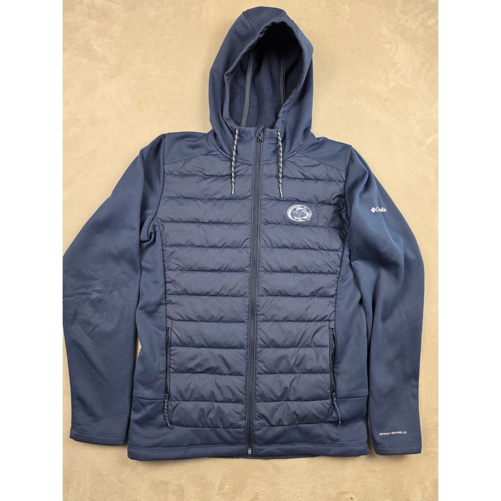 Columbia Puffer Jacket Mens S Blue Penn State Nittany Lions Omni-Shield Hybrid